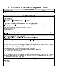 Document preview: Construction Site Stormwater Inspection Checklist - Nevada
