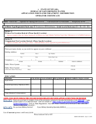 Application for Water Treatment/Distribution Operator Certificate - Nevada, Page 2