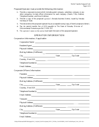 Reclamation Permit Transfer Request Form - Nevada, Page 2