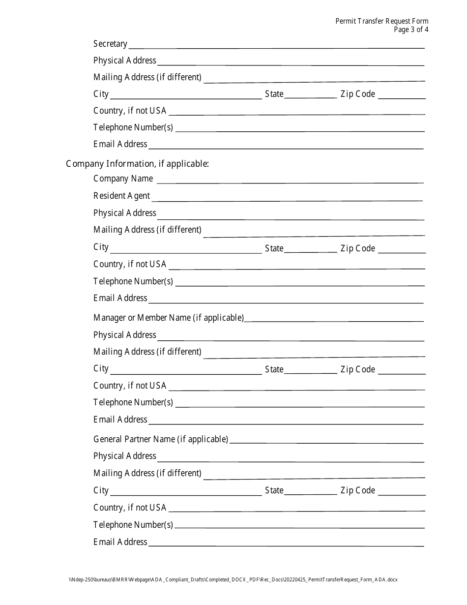 Nevada Reclamation Permit Transfer Request Form - Fill Out, Sign Online ...