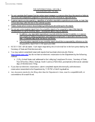 Form LR-EZ Videoconferencing Notarization Lobbyist Zero Expense Report Short Form - North Carolina, Page 2