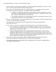 Quarterly Videoconferencing Notarization Principal Expense Report Form - Zero Expense Short Form - North Carolina, Page 2