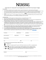 Document preview: Application for Advanced Practice Registered Nurse (Aprn) Prescribing Privileges - Nevada