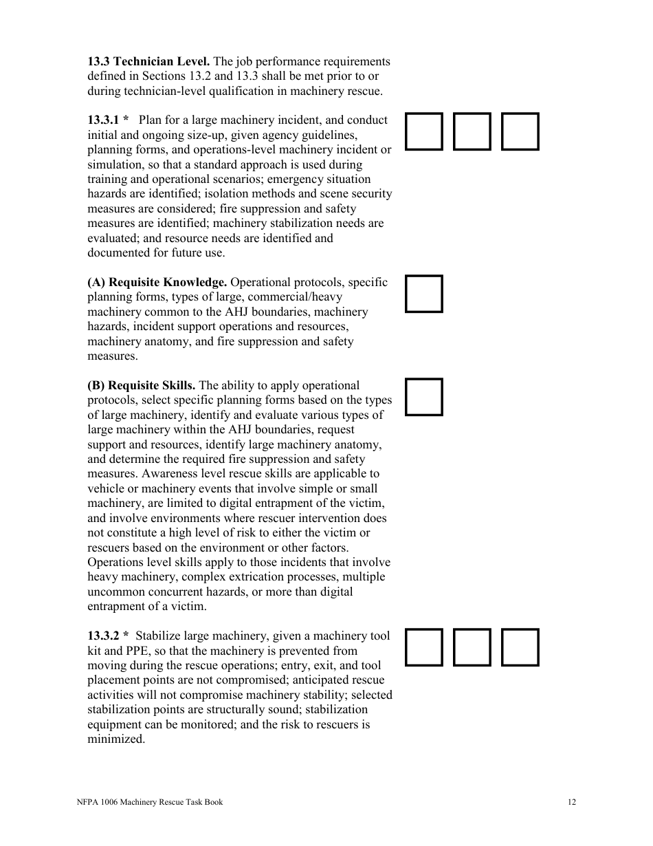 NFPA Machinery Rescue Task Book - Oregon, Page 12