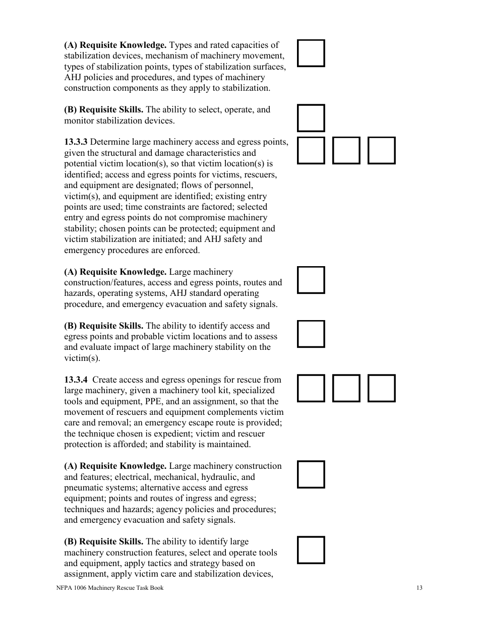 NFPA Machinery Rescue Task Book - Oregon, Page 13