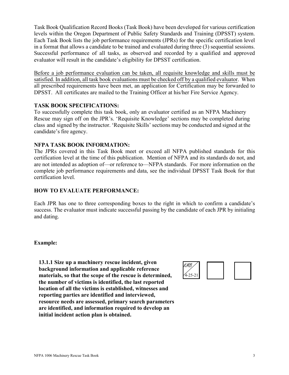 NFPA Machinery Rescue Task Book - Oregon, Page 3