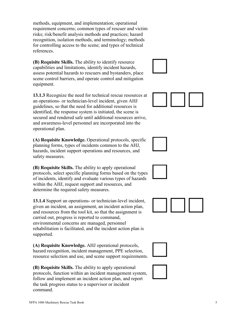 NFPA Machinery Rescue Task Book - Oregon, Page 5