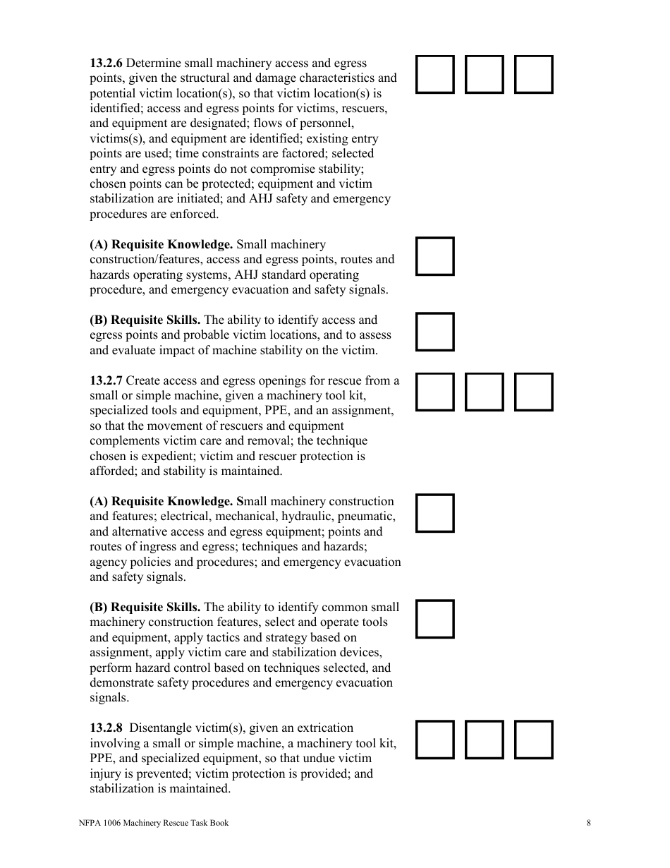 NFPA Machinery Rescue Task Book - Oregon, Page 8
