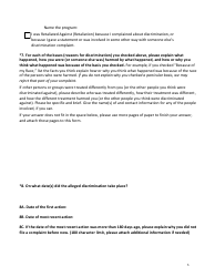 Office of Equal Opportunity Complaint Information Form - South Carolina, Page 5