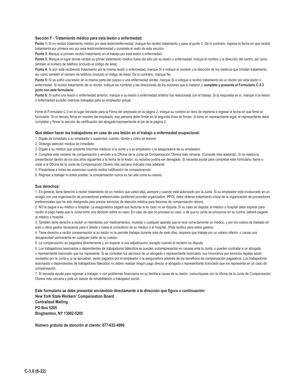 Formulario C-3 Reclamo Del Empleado - New York (Spanish), Page 4