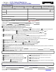 Form C-8.1B Notice of Objection to a Payment of a Bill for Treatment Provided - New York