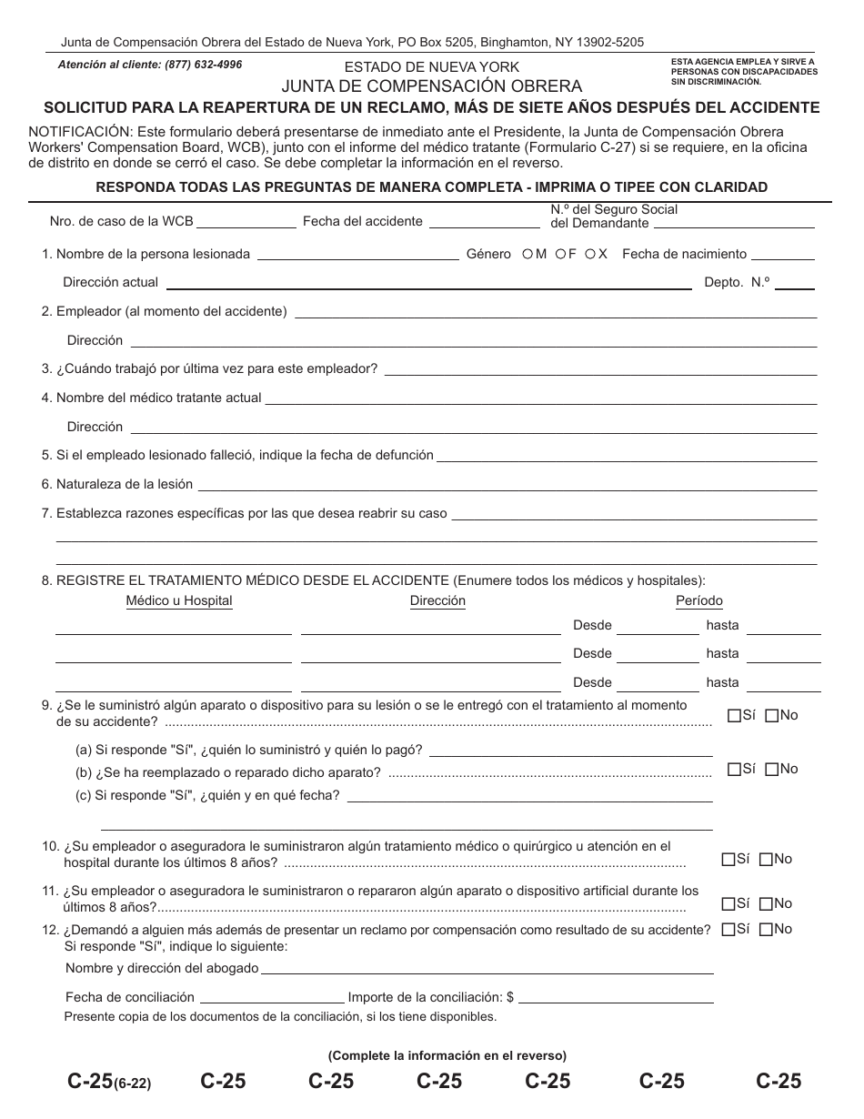 Formulario C Fill Out Sign Online And Download Fillable Pdf New York Spanish