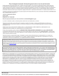 Formulario RFA-1W Solicitud De Asistencia Para Trabajador Lesionado - New York (Spanish), Page 3