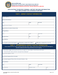Form ITCD-96B Application to Receive Criminal History Record Information for Employment or Licensing Purposes - Maryland