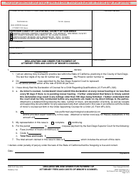 Form D-137 Declaration and Order for Payment of Attorney Fees and Costs of Minor&#039;s Counsel - County of San Diego, California