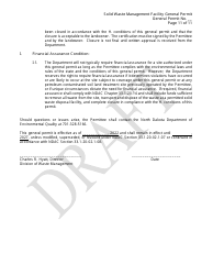 General Permit for a Solid Waste Management Facility - Single-Use Land Treatment Site for Petroleum-Contaminated Soil - Draft - North Dakota, Page 11