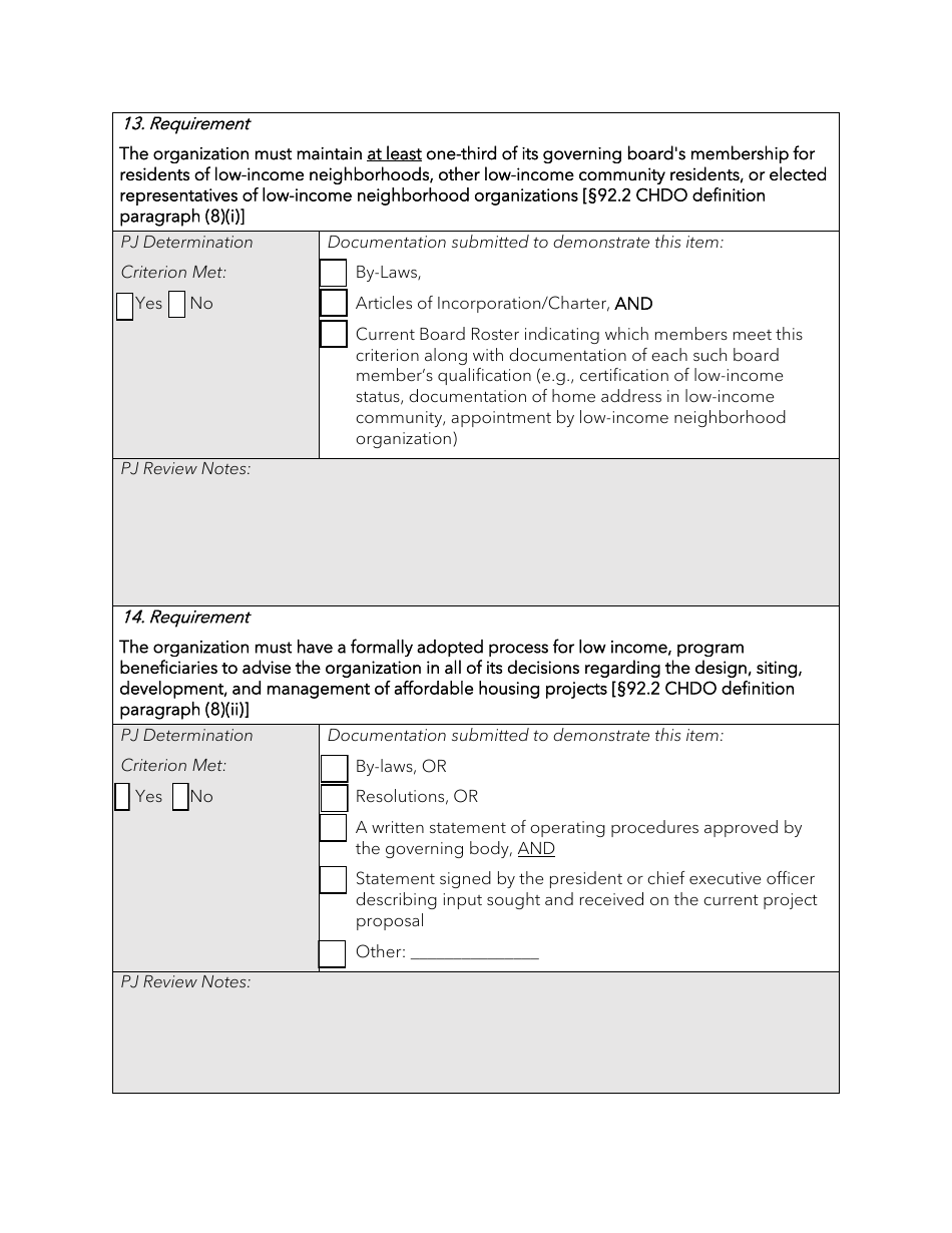 Community Housing Development Organization Certification Application - Arkansas, Page 11