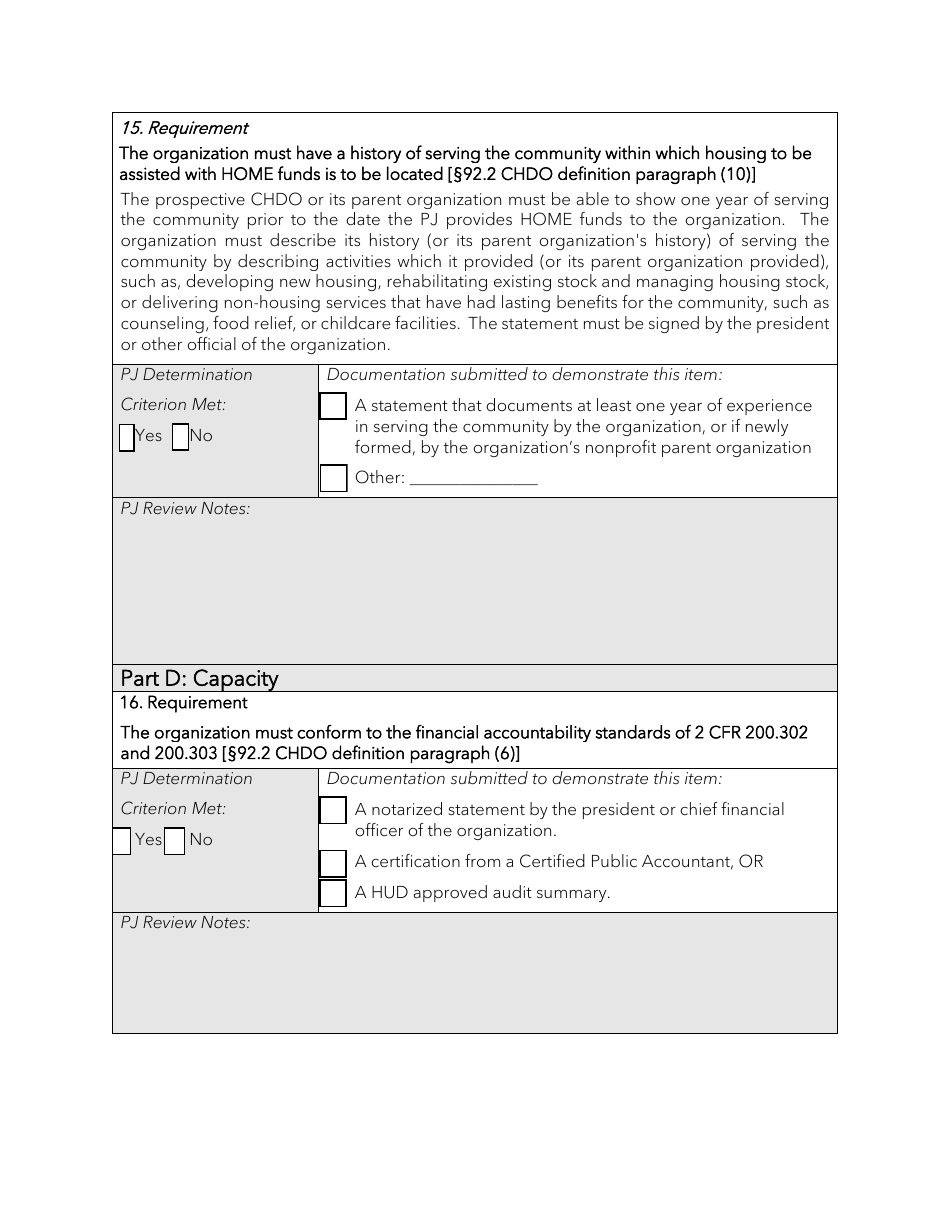 Community Housing Development Organization Certification Application - Arkansas, Page 12