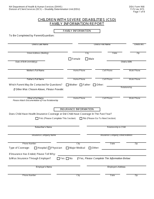 DDU Form 968  Printable Pdf