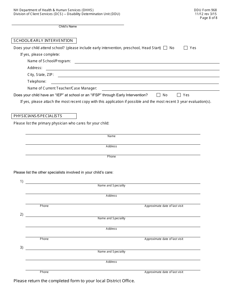 Ddu Form 968 - Fill Out, Sign Online And Download Printable Pdf, New 