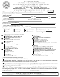 Form FSAPP Application for New Annual Food Service License - New Hampshire