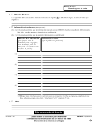 Formulario DV-165 Orden Sobre La Solicitud Para Mantener Confidencial La Informacion De Un Menor De Edad - California (Spanish), Page 3