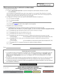 Formulario DV-165 Orden Sobre La Solicitud Para Mantener Confidencial La Informacion De Un Menor De Edad - California (Spanish), Page 6