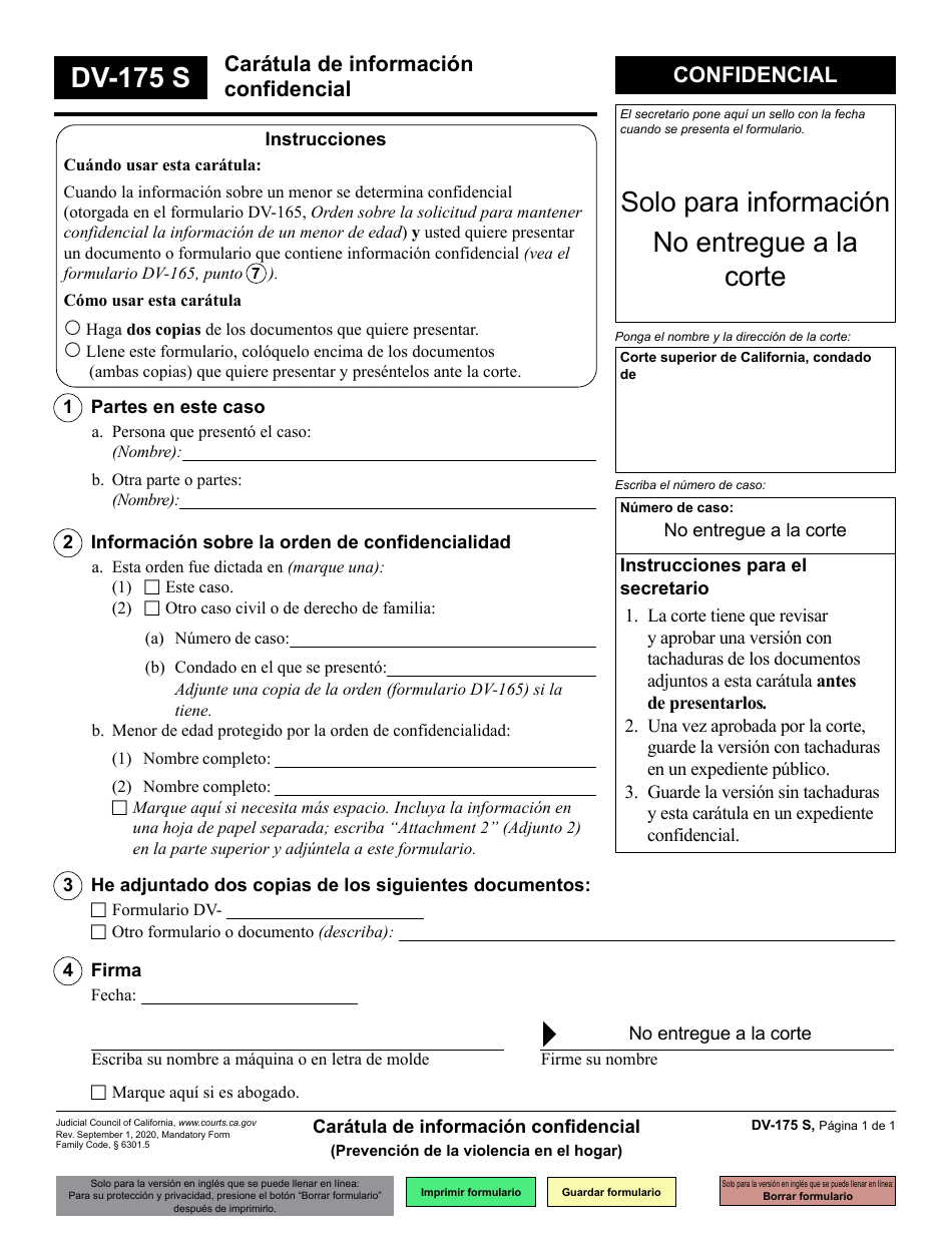 Formulario DV175 Fill Out, Sign Online and Download Printable PDF