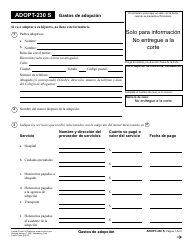 Document preview: Formulario ADOPT-230 Gastos De Adopcion - California (Spanish)