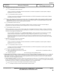 Formulario UD-101 Caratula Obligatoria Del Demandante Y Alegaciones Suplementarias - Retencion Ilicita - California (Spanish), Page 3