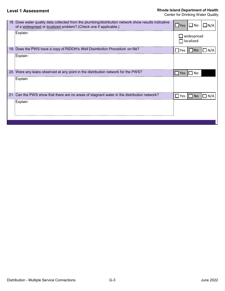 Level 1 Assessment - Center for Drinking Water Quality - Rhode Island, Page 14