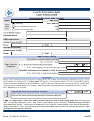Document preview: Level 2 Assessment - Center for Drinking Water Quality - Rhode Island
