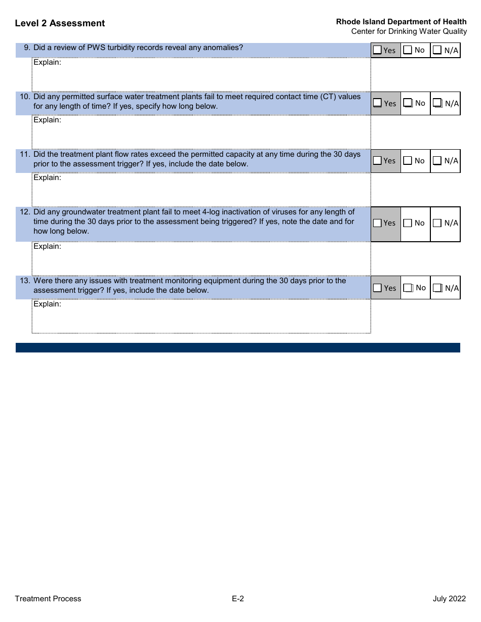 Level 2 Assessment - Center for Drinking Water Quality - Rhode Island, Page 10