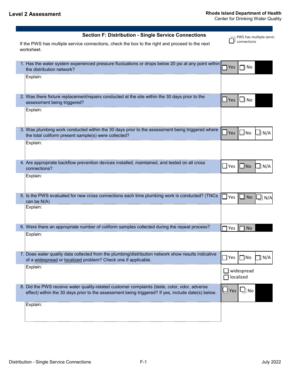 Level 2 Assessment - Center for Drinking Water Quality - Rhode Island, Page 11