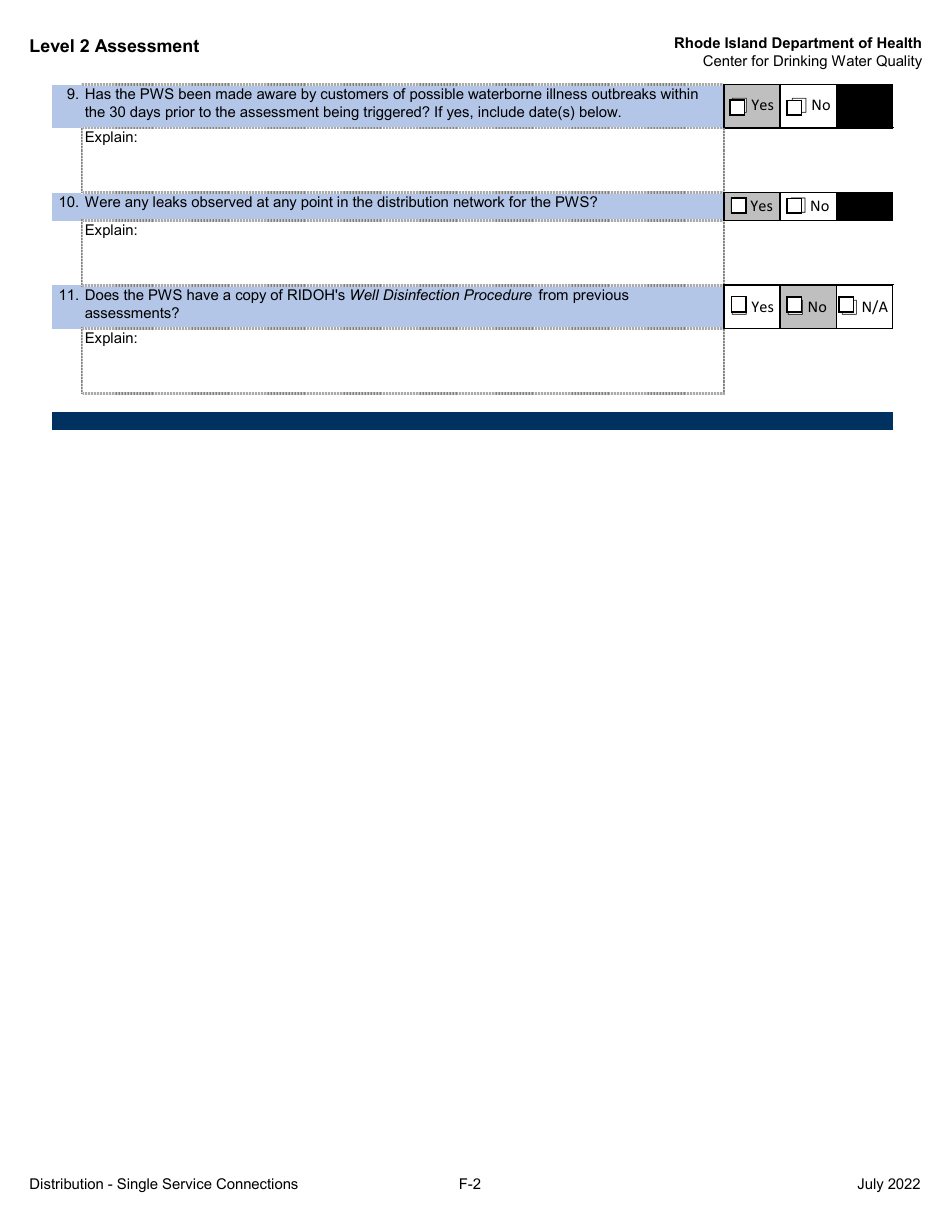 Level 2 Assessment - Center for Drinking Water Quality - Rhode Island, Page 12