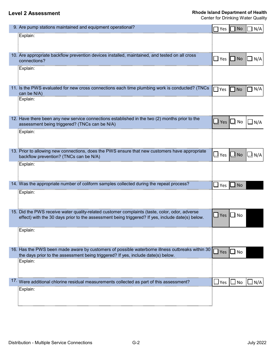 Level 2 Assessment - Center for Drinking Water Quality - Rhode Island, Page 14