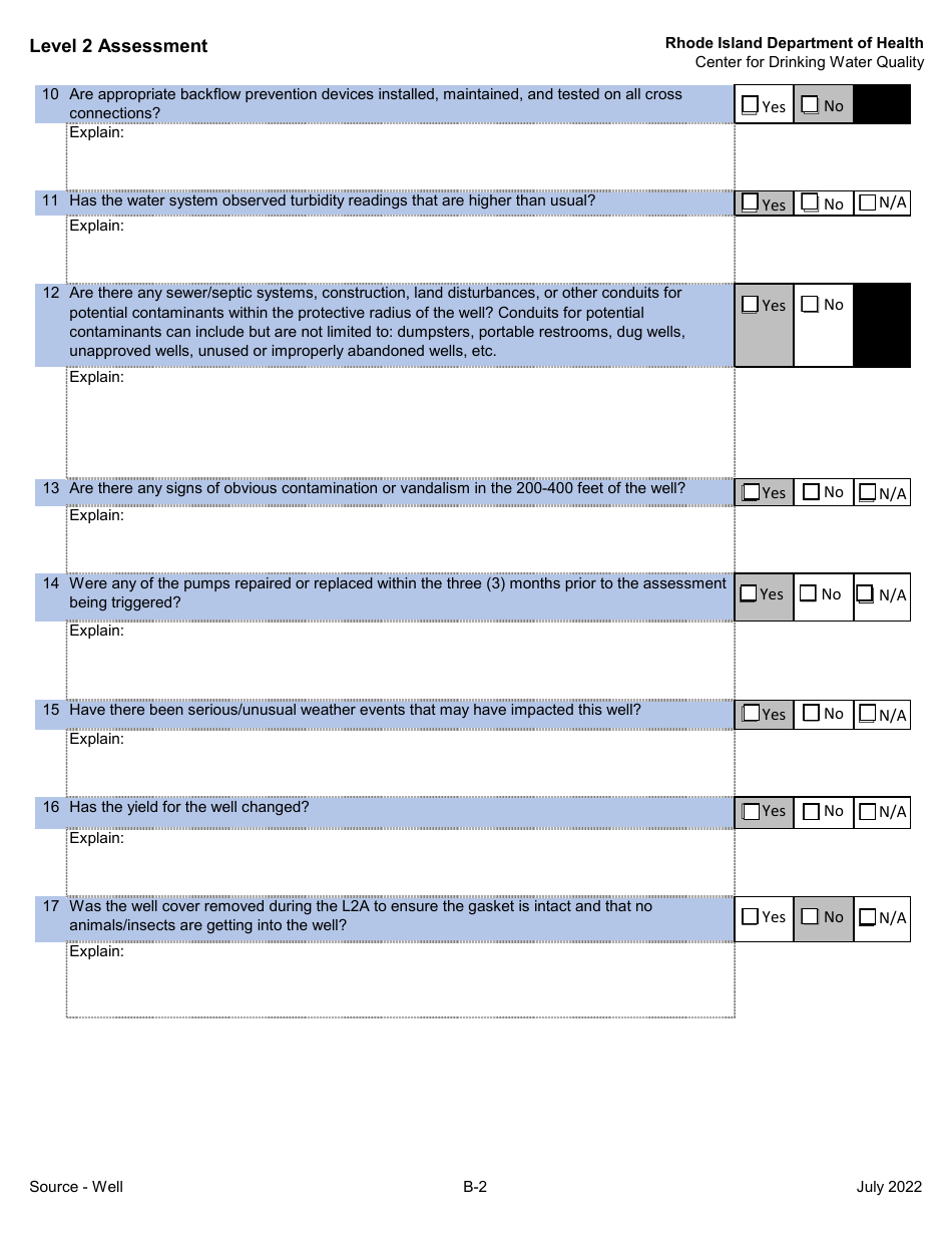 Level 2 Assessment - Center for Drinking Water Quality - Rhode Island, Page 5