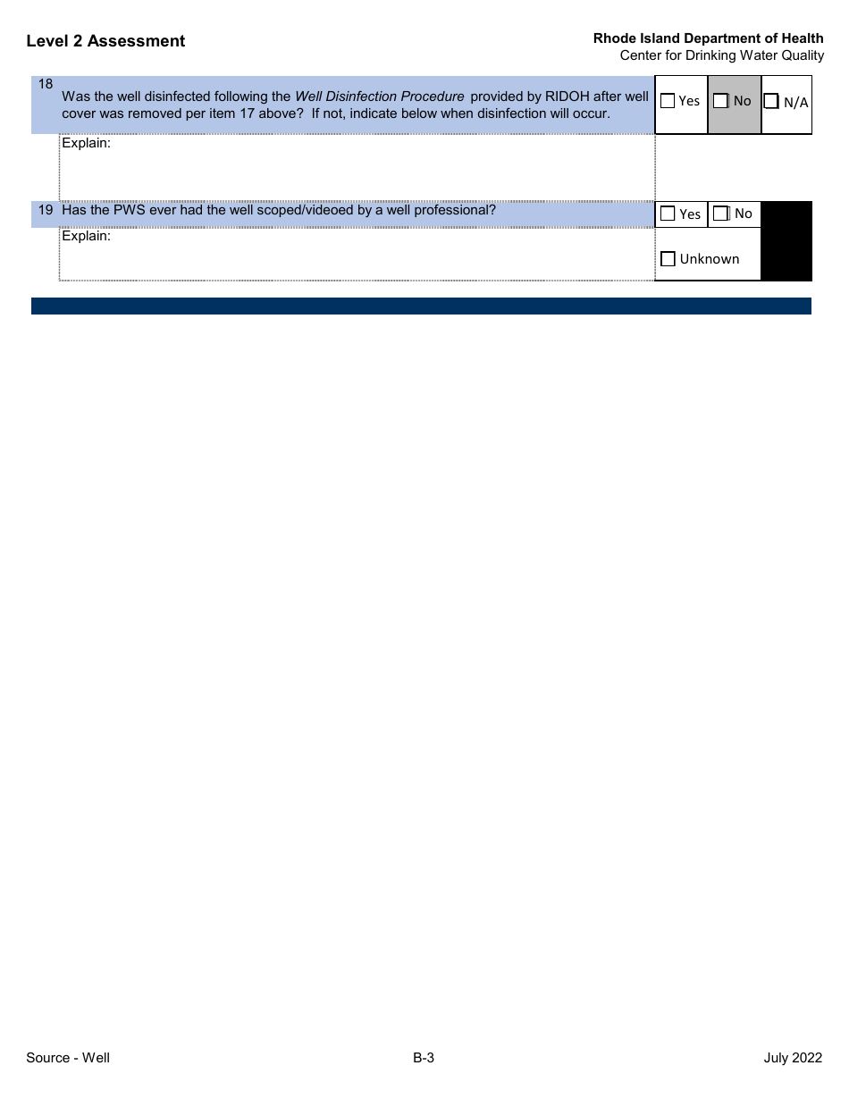 Level 2 Assessment - Center for Drinking Water Quality - Rhode Island, Page 6