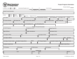 Document preview: Form PI0004 Project Program Information - Illinois