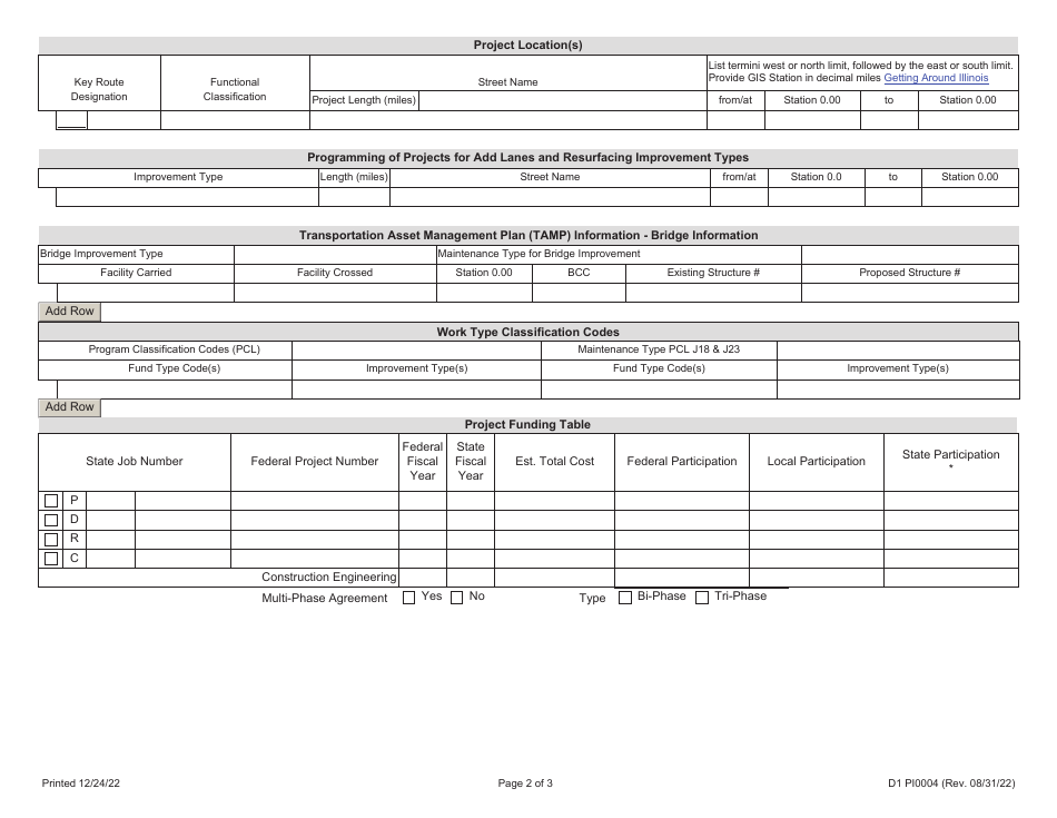 Form PI0004 Project Program Information - Illinois, Page 2