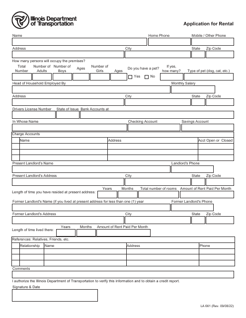 Form LA661  Printable Pdf