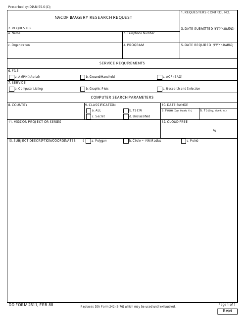 DD Form 2511  Printable Pdf