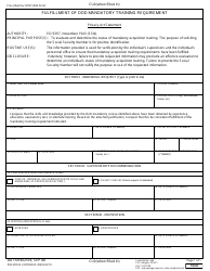 Document preview: DD Form 2518 Fulfillment of DoD Mandatory Training Requirement