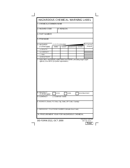 DD Form 2522  Printable Pdf