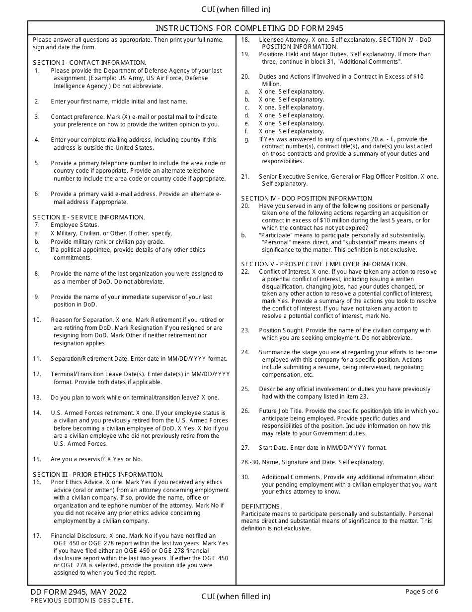 DD Form 2945 Download Fillable PDF Or Fill Online Post government DD Form 2945 Download Fillable PDF Or Fill Online Post government