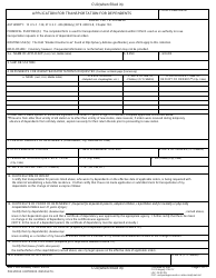 Document preview: DD Form 884 Application for Transportation for Dependents