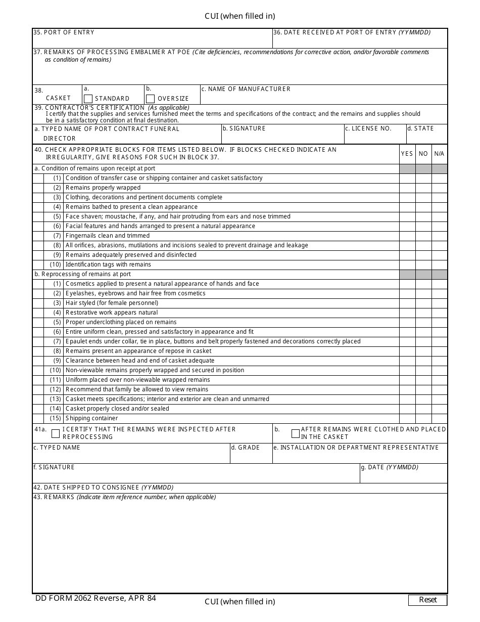 DD Form 2062 - Fill Out, Sign Online and Download Fillable PDF ...