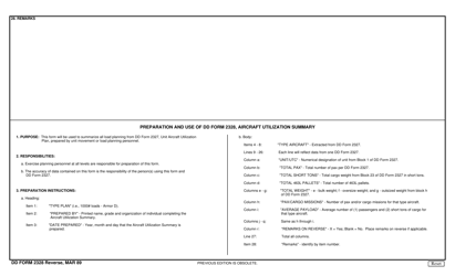 DD Form 2328 Aircraft Utilization Summary, Page 2
