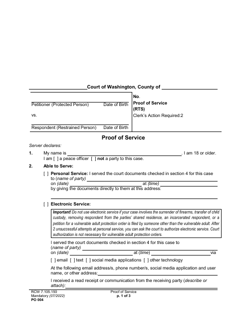 Form PO004  Printable Pdf