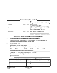 Form PO030 Temporary Protection Order and Hearing Notice - Washington